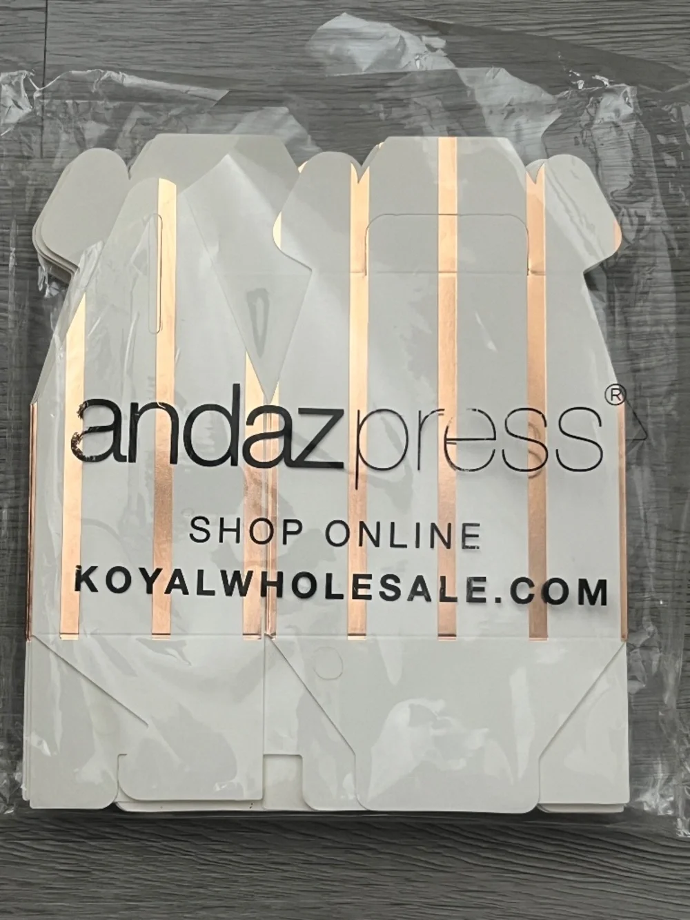 Andaz Press Rose Gold Foil Striped Gable Boxes For Wedding/Birthday/Party